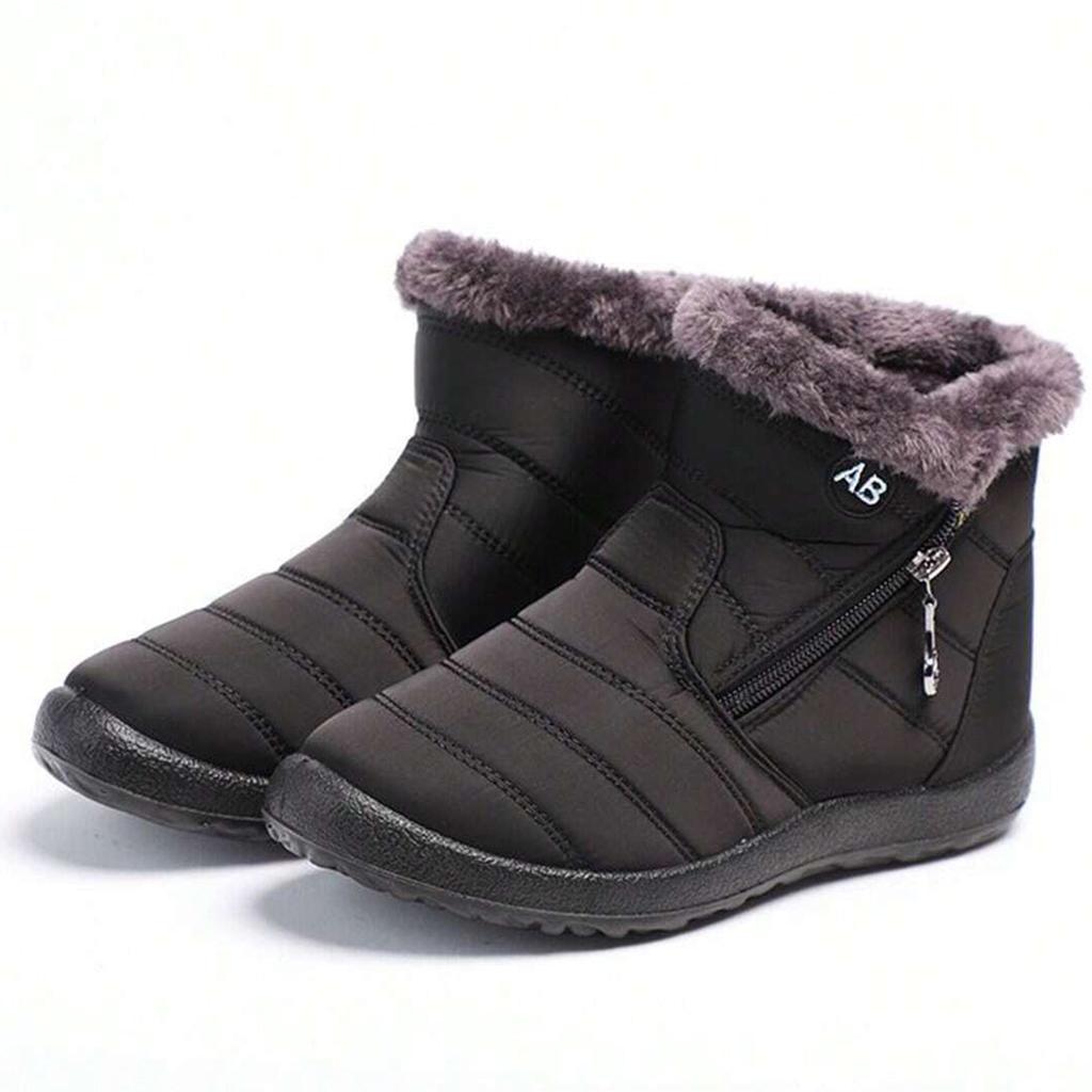 Schnee Damenstiefel Bequeme Damenstiefel Neue Damenschuhe Reißverschluss Schuhe Frau Weiches Fell Damen Winterstiefel Botas Mujer