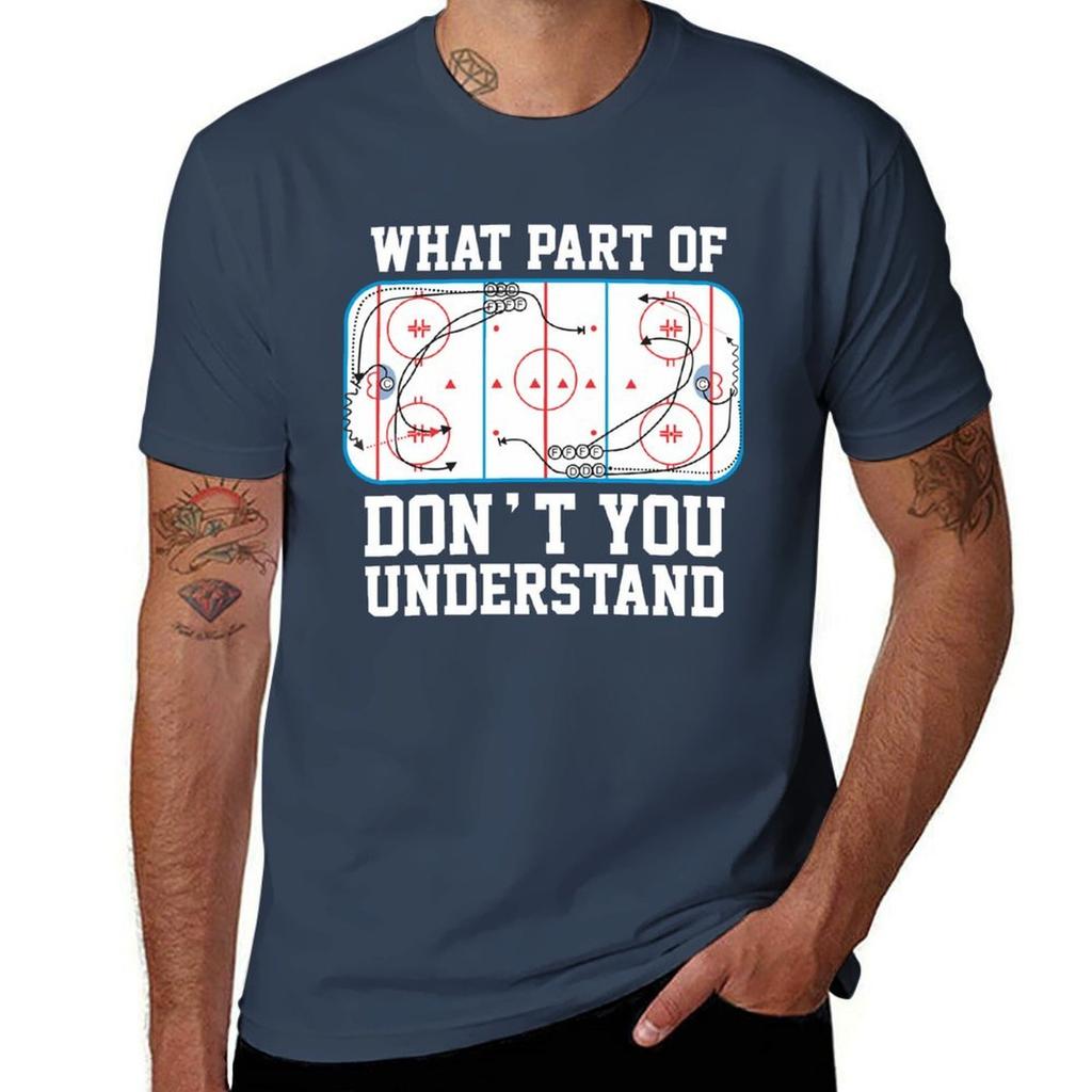 Funny Ice Hockey Tactics Tshirt Tough Fabric Work Tee