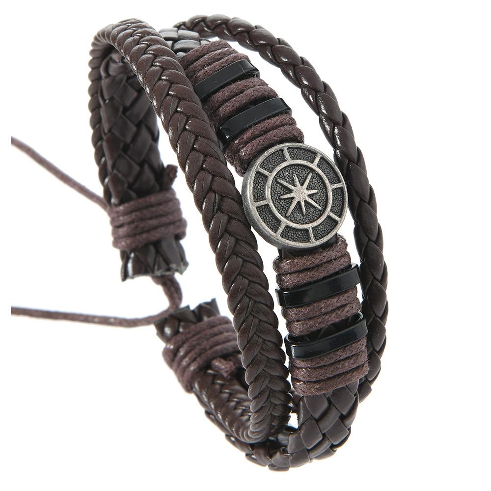Vintage Braided Leather Bracelet For Men Ethnic Retro Accessory Gifts