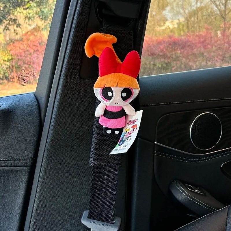 

Powerpuff Girls Plush Doll Car Seatbelt Shoulder Pad Car Decoration Gift for Girlfriend Floral Shoulder Pad Set