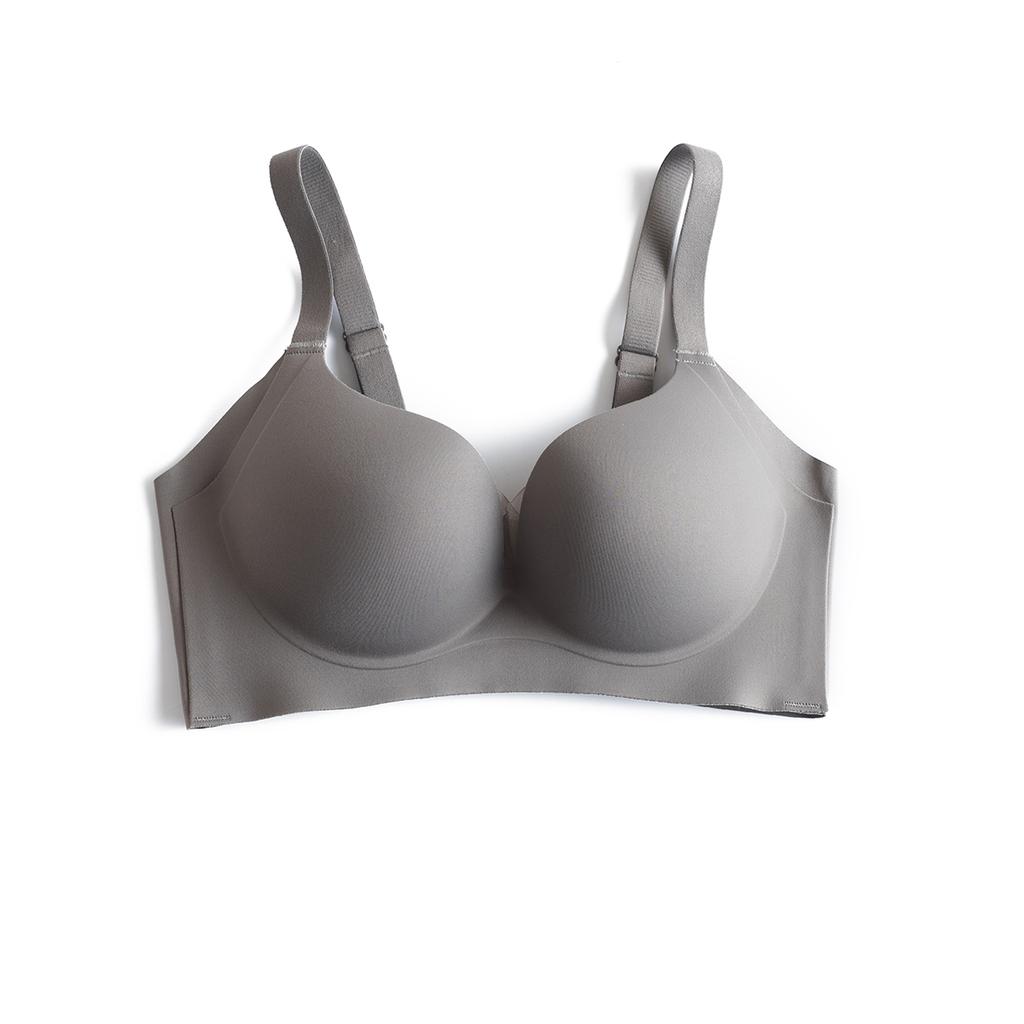 Traceless Big Breasts Show Small Bras, Thin New Glossy Upper Support Side Push, High-end Temperament Elegant Gathering Cloud Underwear