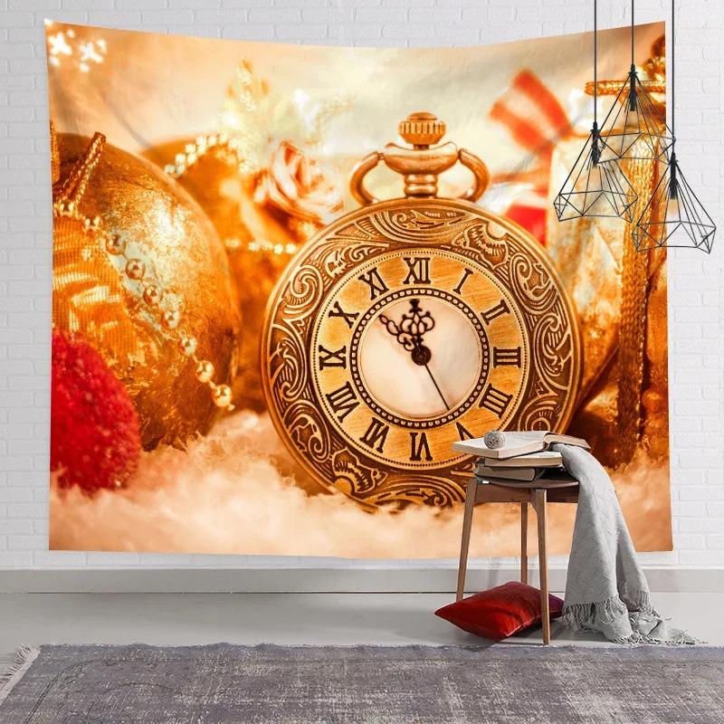 Tapiserie cu Model Desene Animate Moș Crăciun Decor de Perete pentru Casă, Dormitor, Living, Tapiserie cu Tematică de Crăciun