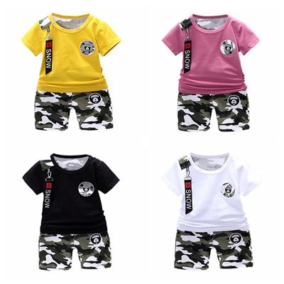 Summer Baby Boy Casual Short Sleeve T-shirt Camouflage Shorts Pants 2 Pcs Outfits Clothes Set