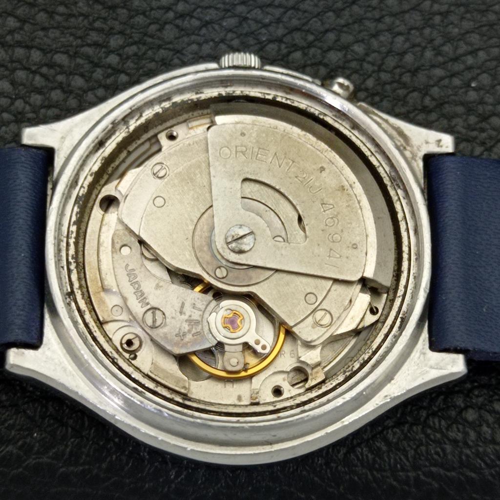 AUTOMATIC VINTAGE ORIENT 46941 JAPAN MENS BLUE COLOR DIAL WATCH a500733-5 R154-a500733
