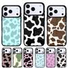 Cow Pattern Phone Case for iPhone 17 16 15 14 13 Pro Max Back Cover for 12 11 Pro Coque