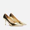 European and American Style Sexy and Thin, Shallow Mouth Pointed Head, Super High Heel, Metal Stone Pattern Retro Single Shoes, High Heels