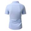 Men's Summer Oxford Cotton High-Quality Solid Color Short-Sleeved Shirt