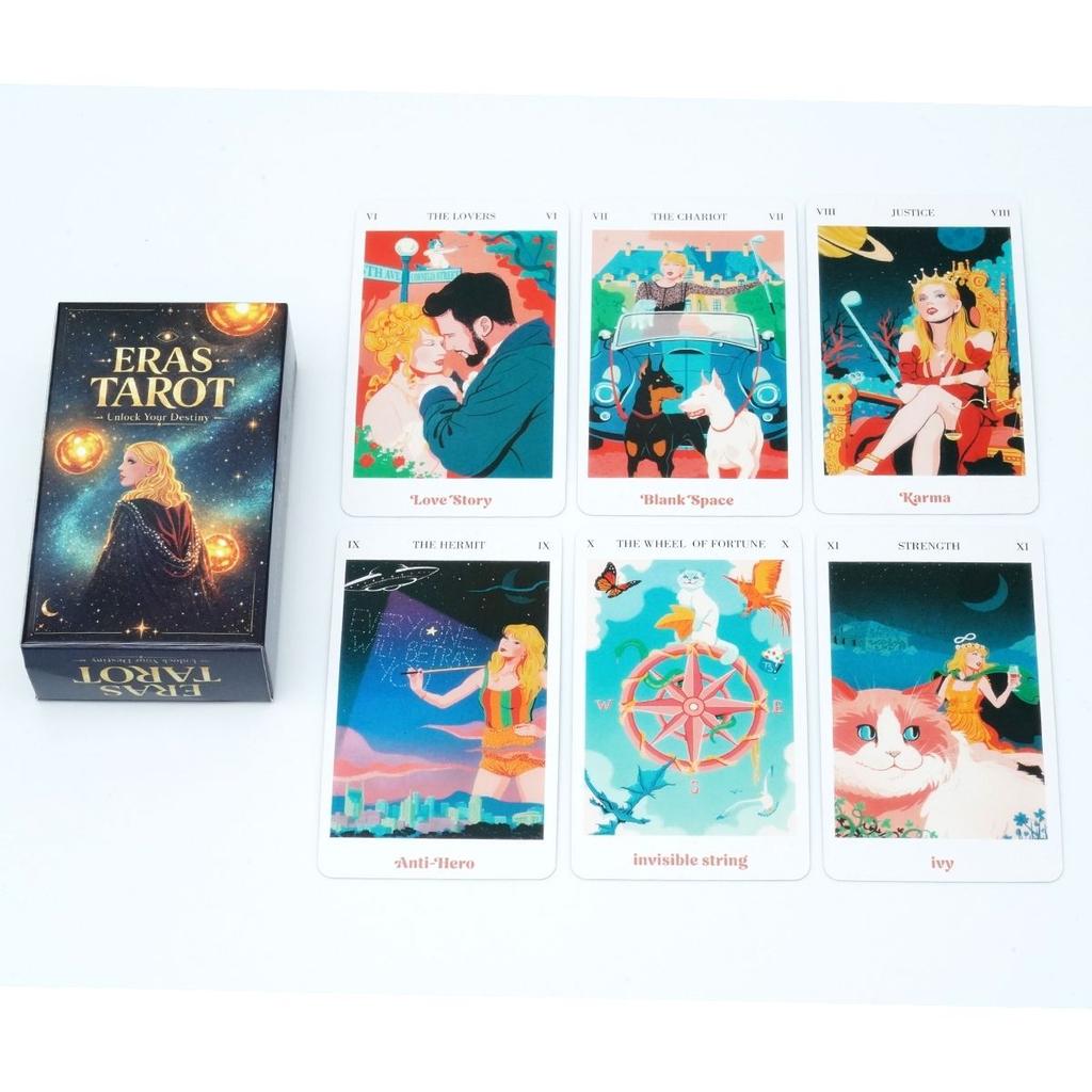 Eras Tarot Deck - 10.3*6cm 78 Full-Color Tarot Cards Music Fan Gift, Divination Fortune Telling Card Game