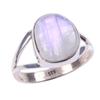 Natürlicher Regenbogen-Mondstein Edelstein Handgefertigt 925 Sterlingsilber Ring Größe 8 d9O76