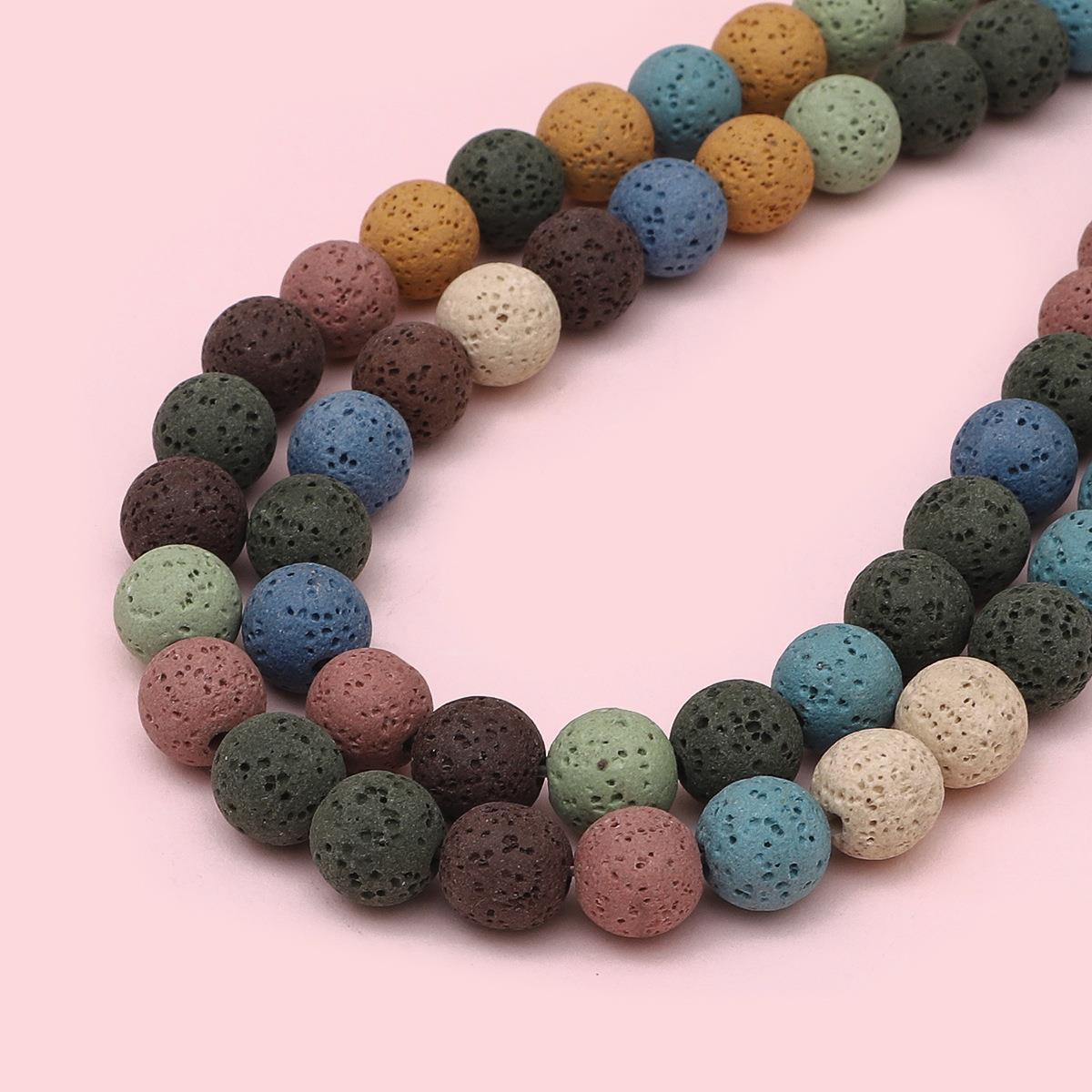 

Круглые бусины из натурального вулканического камня для изготовления браслетов и аксессуаров своими руками.