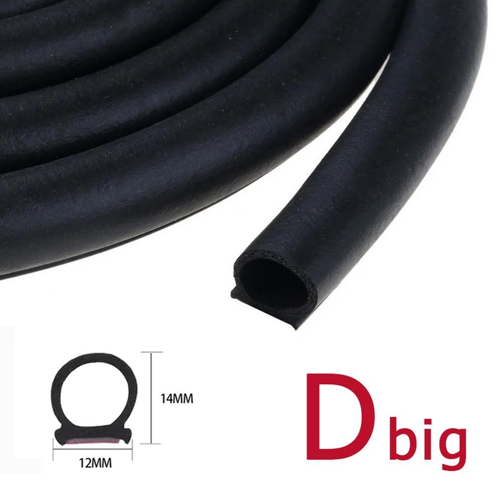 Dichtungsstreifen für Autotüren in PZD-Form, EPDM-Gummi, Geräuschdämmung, Staubschutz, schalldichte Autodichtung, starker 3M-Kleber, 2 Meter