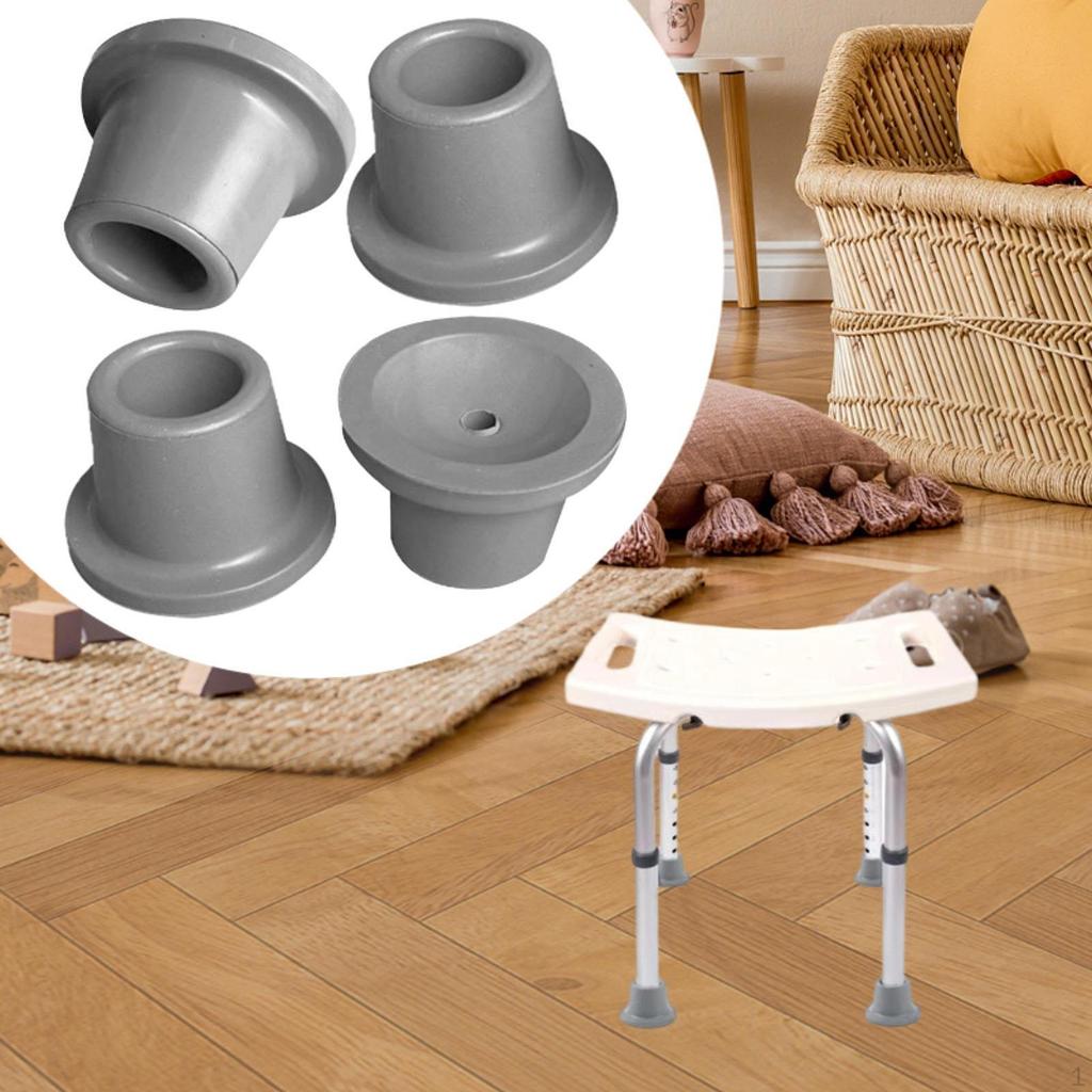 4 Stück Ersatzfüße für Duschstuhl Gummispitzen Rutschfest Verschleißfest Hochfest