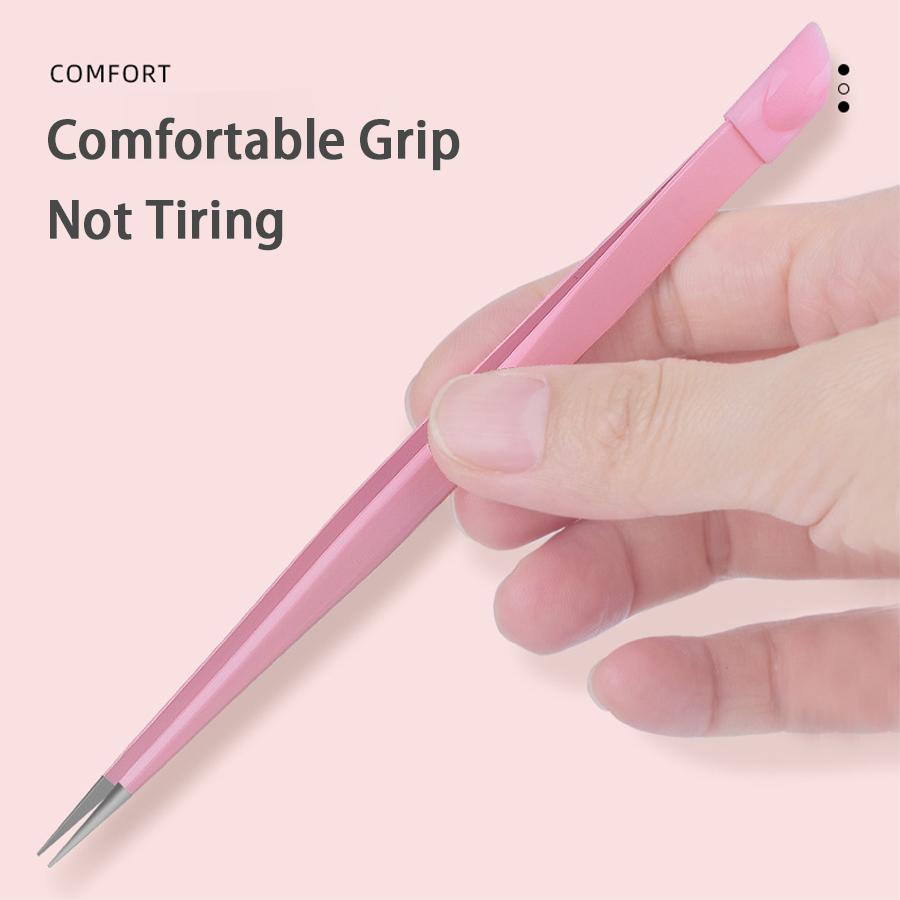 Double Ended Nail Art Tweezers Stainless Steel Tweezers Precision Tweezers for Crafts Rhinestone Picker Tool