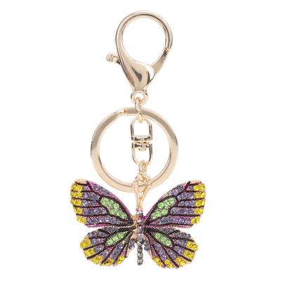 Schlüsselanhänger Schmetterling Zinklegierung Strass Glitzernder Modeanhänger für Rucksack Geldbörse Grün