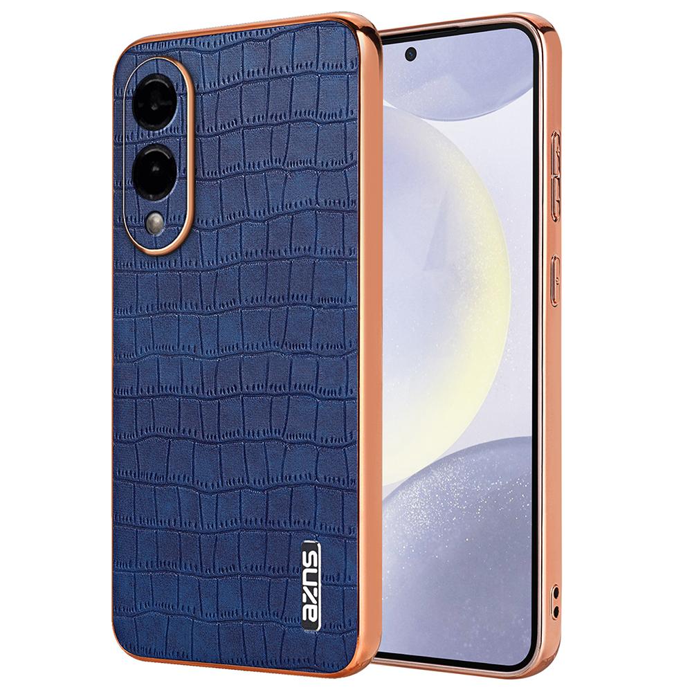 AZNS For Samsung Galaxy S25 Edge Case Electroplating Crocodile Texture PU+TPU Phone Cover