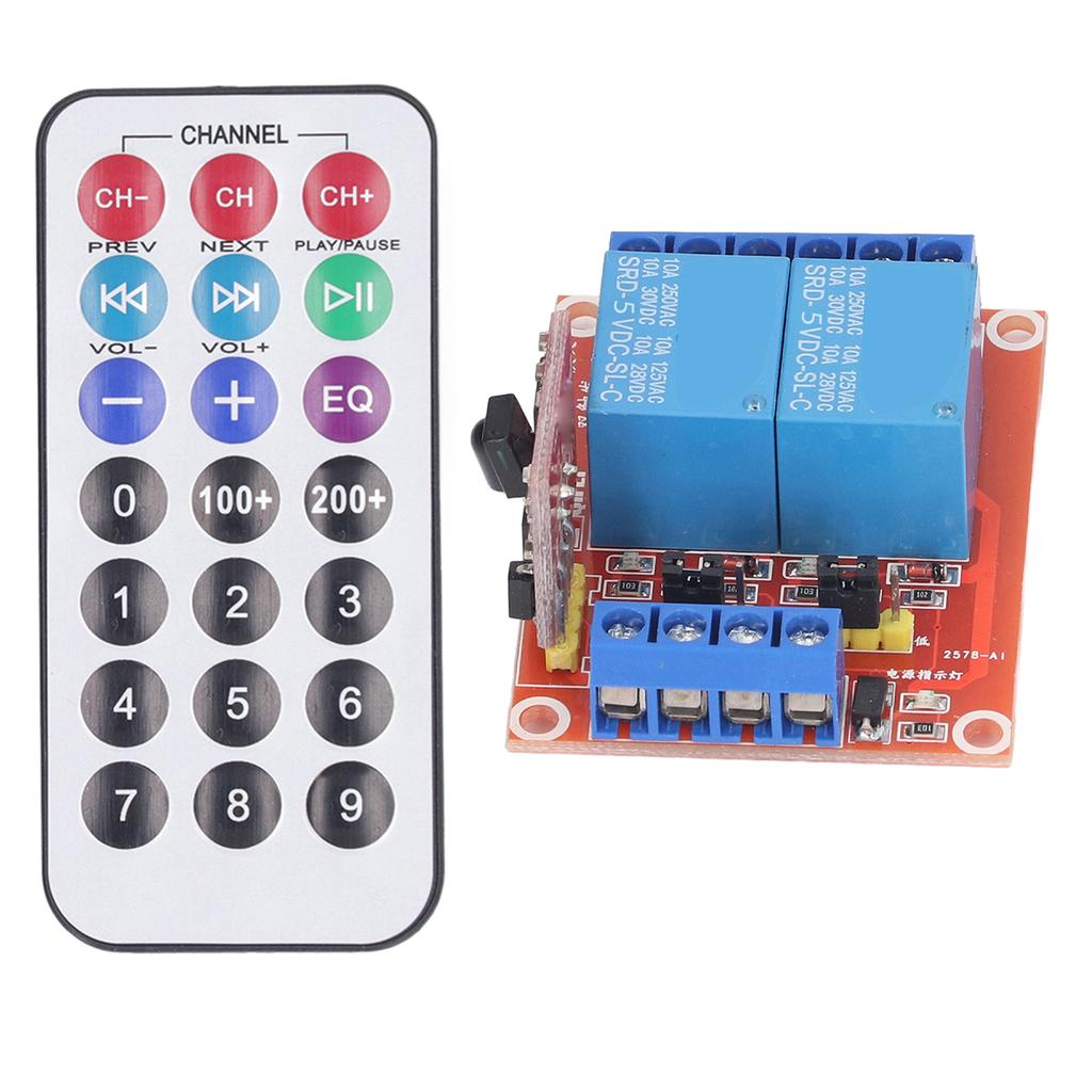 2 Channel Infrared Remote Control Switch Relay Module High Low Bidirectional Trigger Remote Control