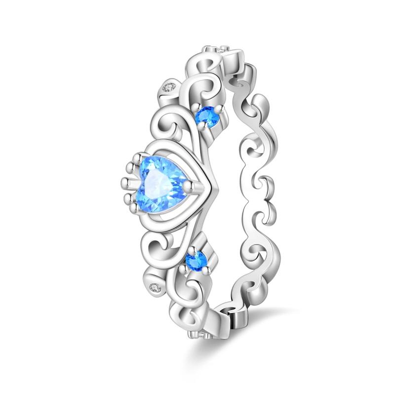 New 100% 925 Silver Fashion Sunflower Sun Moon Wide Rings Classic Heart-Shaped Crown Female Rings Elegant Party Jewelry