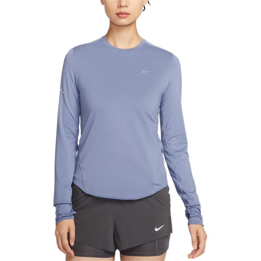 Nike Swift UV T Shirts Women's Blue Crew Neck Moderate HQ0504-499
