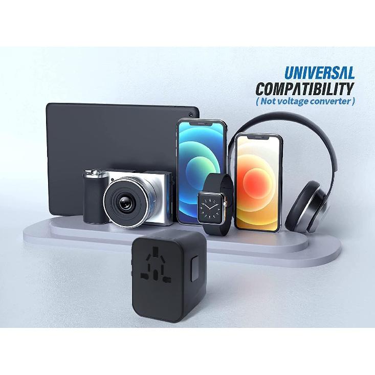 Travel Essentials, International Travel Adapter for European US UK AUS JP, Universal Travel Adapter Plug Adapter Wall Charger with 4 USB Charging