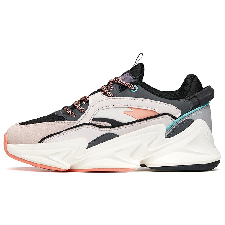 

New ANTA Chunky Sneakers Women s Low top Black/Lotus Gray/Ivory White 122118883-4 40