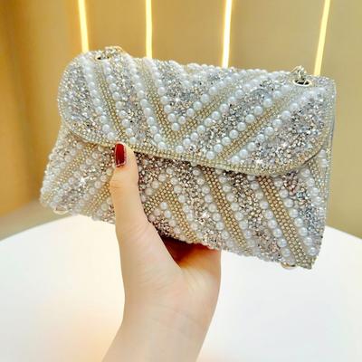 Banquet Diamond-encrusted Bag Underarm Bag Dinner Bag, Women's Handbag Single-shoulder Crossbody Bag Hand-carried Bag