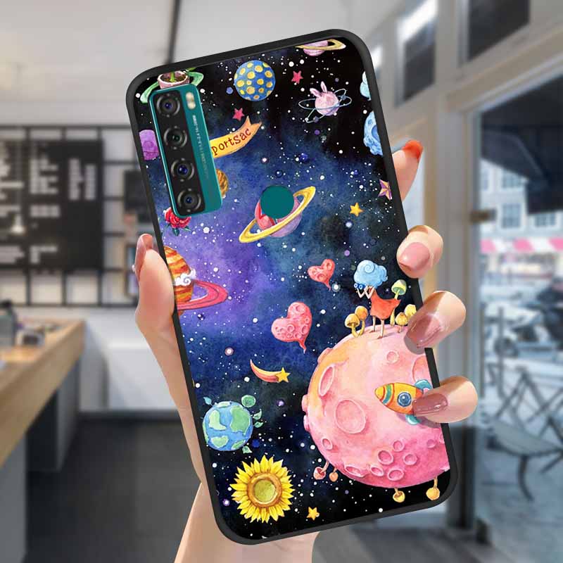 For TCL 20S Cases 20L 20se 20L+ 3D Relief Floral Silicone Emboss Covers For TCL 20S Back Cases Protective Coques Fundas TCL 20SE