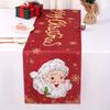 1pc Marry Christmas Table Runner Santa Claus Print Dustproof Durable Tablecloth for Home Ornament Xmas Dining Room Decoration
