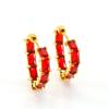 Autumn new strap buckle titanium steel zircon earrings geometric trend French retro earrings women