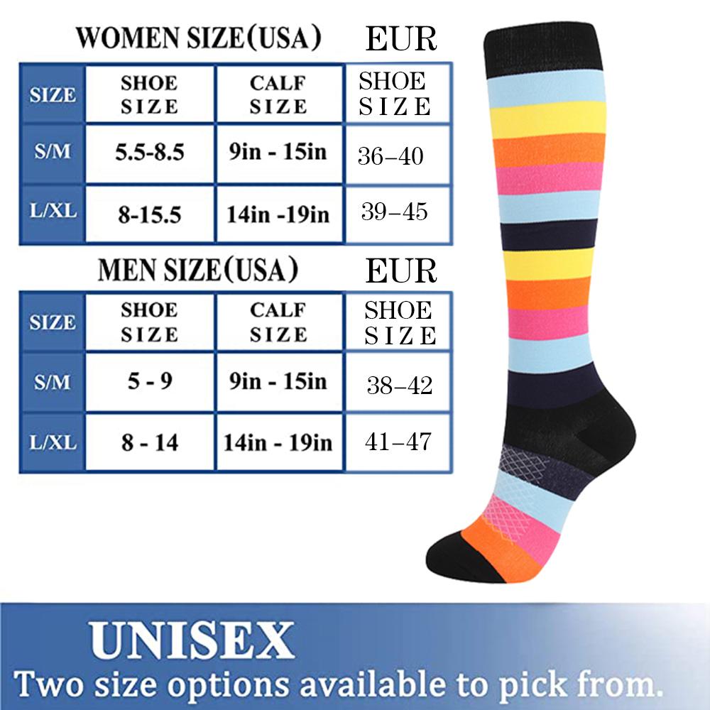 3 Pairs Random Color Compression Socks For Women Promote Blood Circulation Tight Socks For Nurses Pregnancy Gym Hiking Running