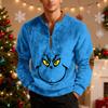 Mens Christmas Sweater Zip Up Sweatshirts Vintage Knit Graphic Sweatshirt Xmas Stand Collar Pullover