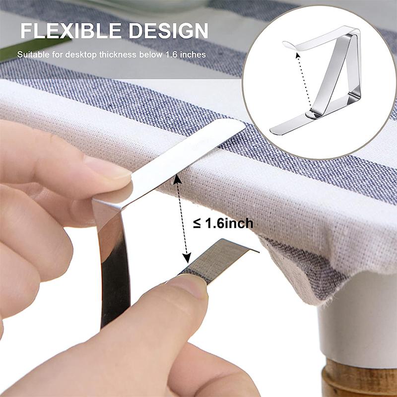 LMETJMA 12Pcs Tablecloth Clips Heavy Duty Picnic Table Clips Stainless Steel Table Cloth Cover Clamps Table Cloth Holders JT199