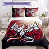 Set Biancheria da Letto Stampata Calcio Polonia 3 Pezzi Set Copriletto Traspirante Accogliente come Regalo per Inaugurazione Casa o Festa