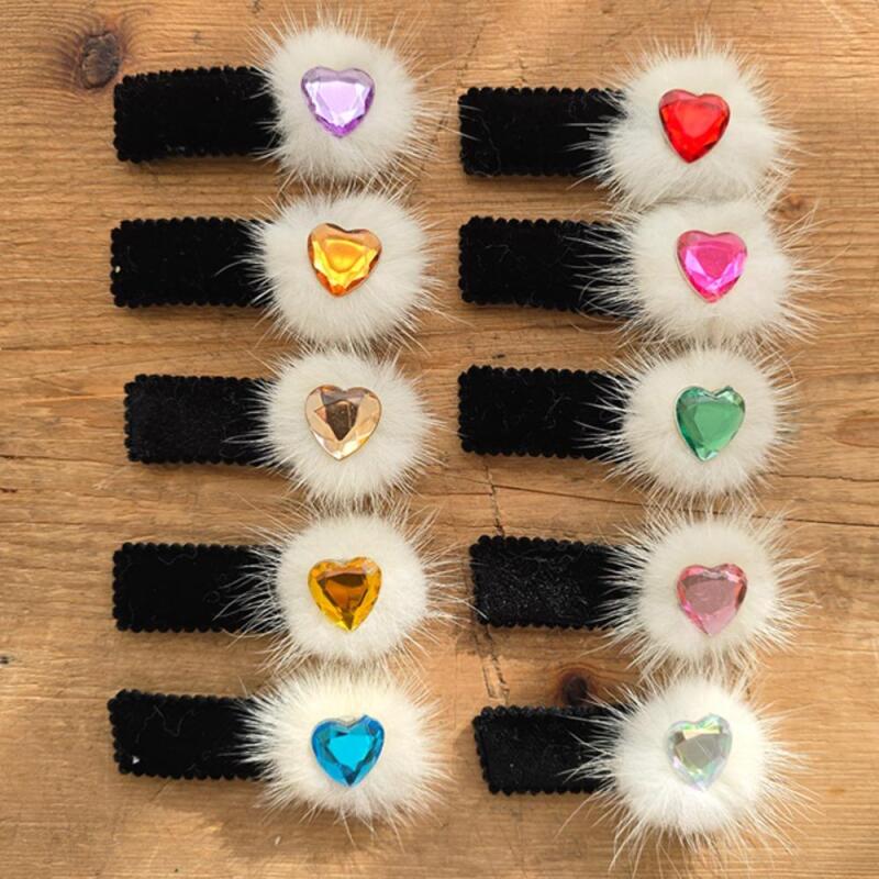 Women s Winter Color Heart Snap Hairpin A32142_Orange
