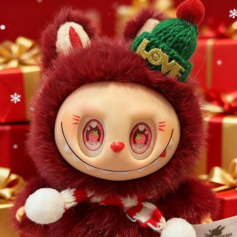 

Рождественские меняющиеся наклейки для глаз ребенка Винил Сделай сам Плюшевая игрушка Разбогатей Lbubu Меняющаяся подвеска для детской сумки Кукла