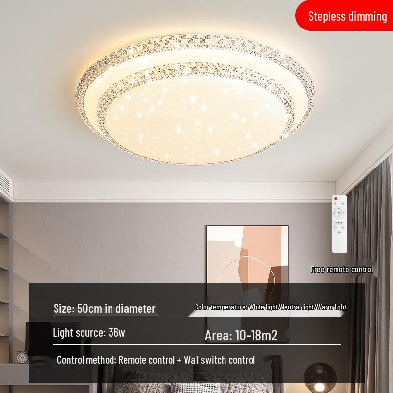 Luxury Crystal LED Ceiling Light for Bedroom, Study, Living, and Dining Rooms