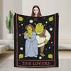 Valentine's Day Fiona & Shreks The Lovers Tarot Card Blankets Flannel Print Super Warm Throw Blanket for Bed Car Rug Piece