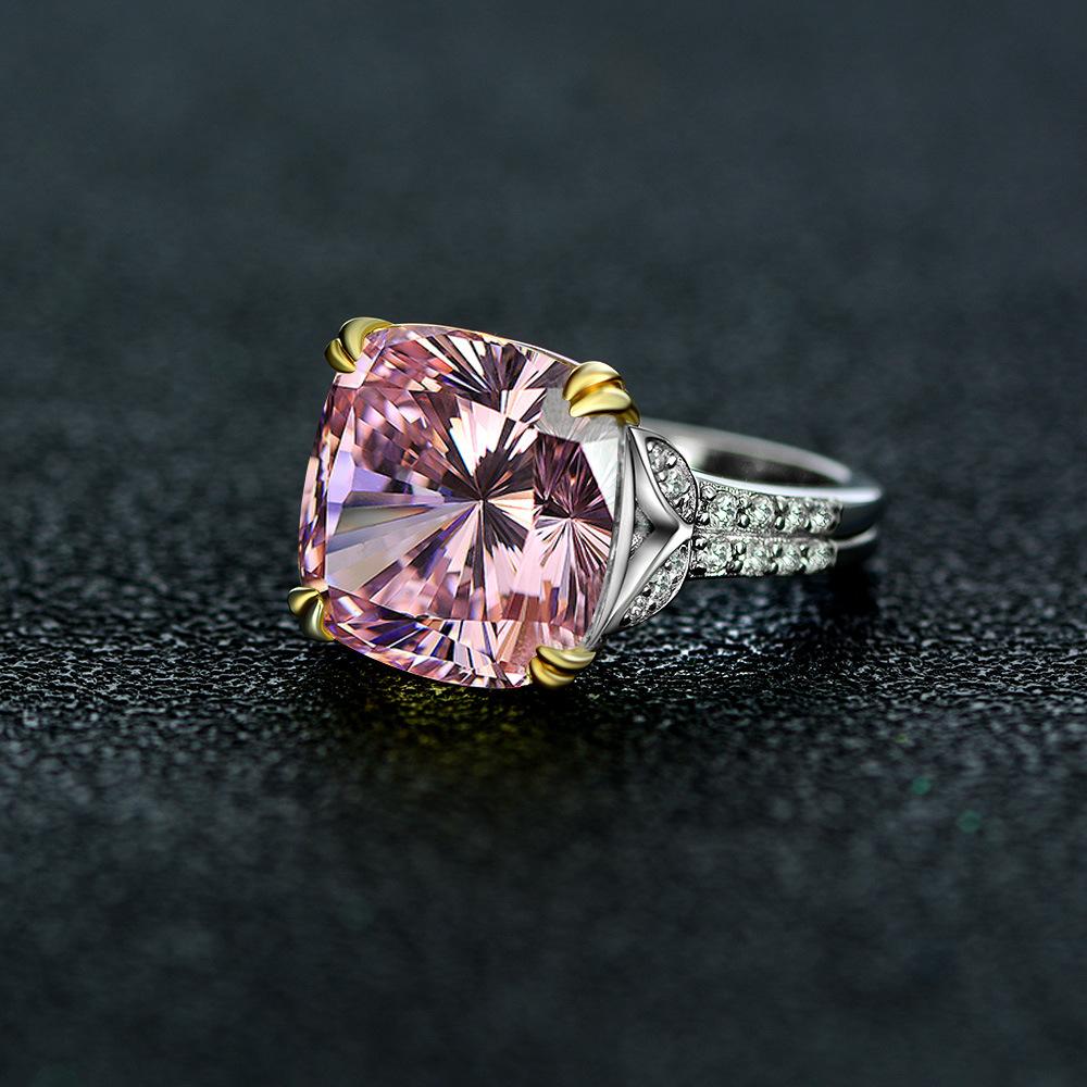 Tancise Classic 925 Sterling Silver  Zircon Ring Ladies Jewelry Wedding Promise   Party Gift