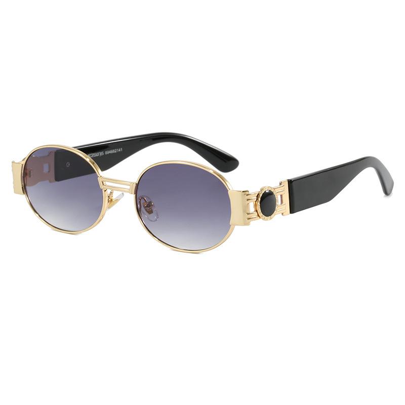 Round Frame Sunglasses Metal Trendy Sunglasses Women'S Retro Lisa With Photo Sunglasses