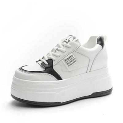 Fashion Autumn 9CM Cow Suede Genuine Leather Women Vulcanized Shoes Platform Wedge Skate Boarding High Brand Heels Casual Stable Shoes