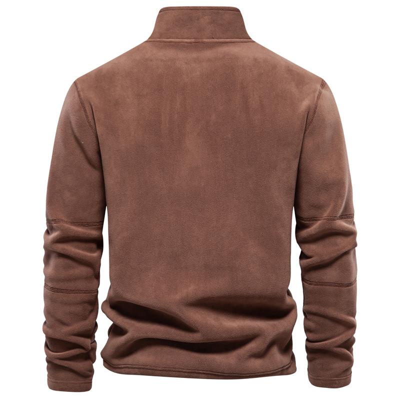 Men's Autumn and Winter Stand-up Collar Half-zipper Long-sleeved Sweater Stand-up Collar Men's Polar Fleece Top