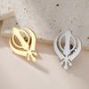 India Sikh Khanda Symbol Brooch For Women Men Stainless Steel Pins Religious Badge Accessories Spiritual Amulet Jewelry Gifts