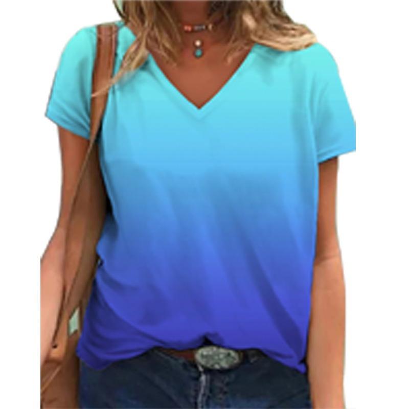 BITCED Women's Fashion Casual Short Sleeve V-Neck Blouses & Shirts