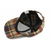 Autumn Winter Hat Women's Hard Top Baseball Cap Classic Vintage Plaid Cap for Men