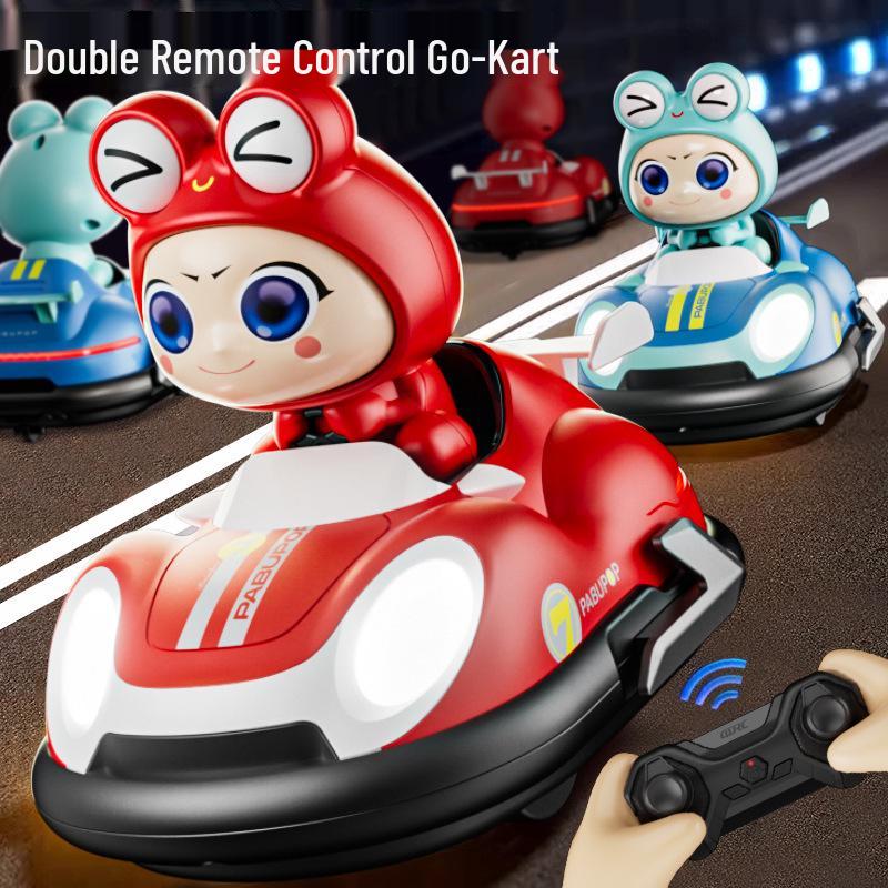 Y7 Kids' Cartoon Remote Control Bumper Car: Double Battle Drifting Mini Go-Kart Toy