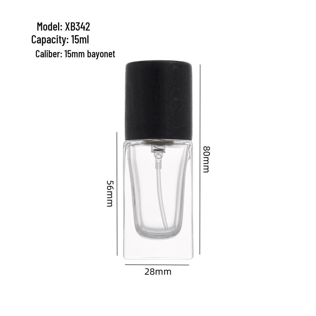 30ml Transparent Square Glass Perfume Bottle with Rounded Corners and Fine Mist Spray