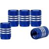 5pcs Car Dust Caps Around Aluminum Wheel Tire Valve Caps Blue