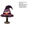 Witch Hat Lamp Stained Resin Gothic Wizard Hat LED Night Light Spooky Small Table Lamp for Indoor Bedroom Halloween Decor