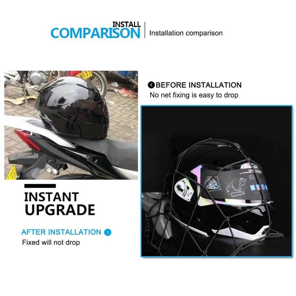25x25 cm Motorcycle Bicycle Cargo Net Luggage Rope Rubber Mesh Fixed Helmet Sundries Elastic Net Strong Elasticity Black