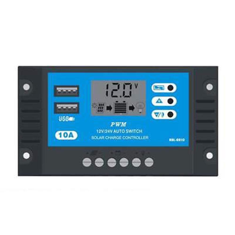 Buy 10A 12V 24V LCD Display PWM Solar Charge Controller Dual USB Panel ...
