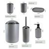 4/6pcs New Bathroom Set Soap Dispenser Toothbrush Holder Toilet Brush Trash Can Soap Dish Bathroom Practical Accessories